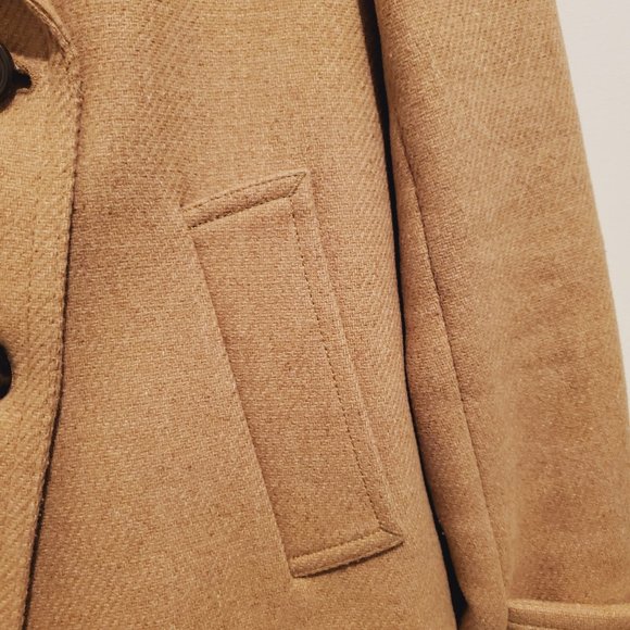 Gap Camel Wool Double Breasted Trench Coat Size Small - Picture 5 of 12